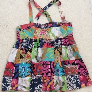 J. CREW Talitha Patchwork Babydoll Tank